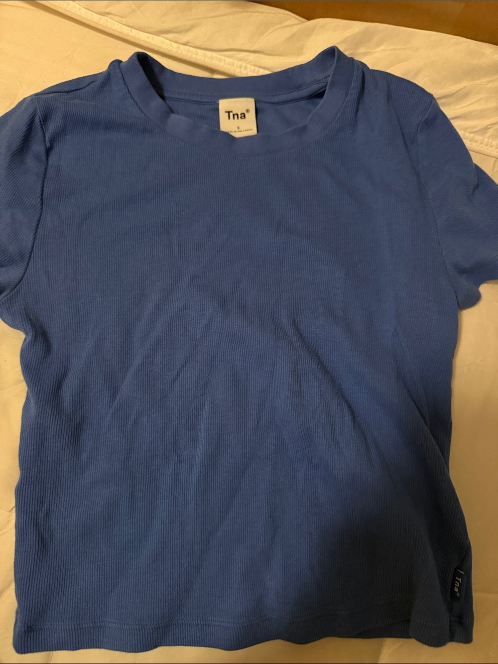 TNA Ribbed Crew Tee in Blue